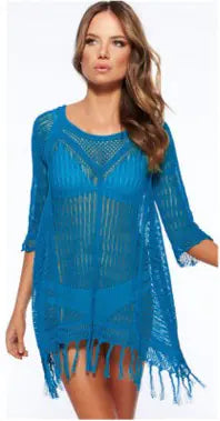 Knit Tassel Beach Cover-Up Dress for Vacation