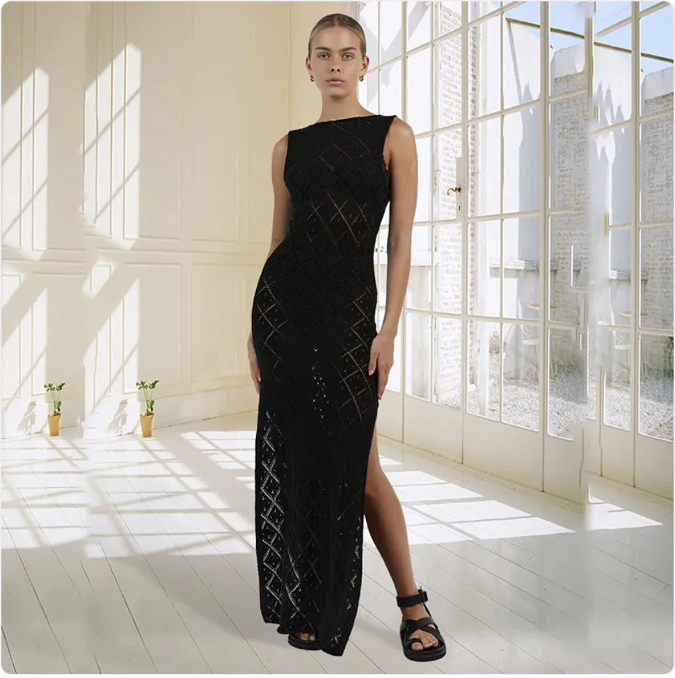 Women’s Hollow Knit Long Dress