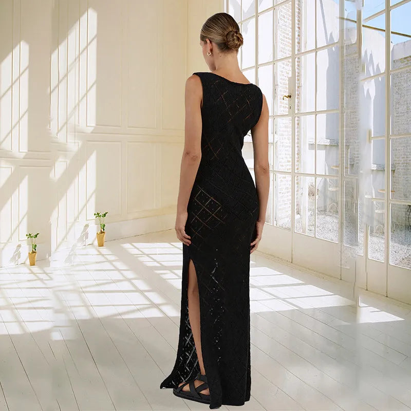 Women’s Hollow Knit Long Dress