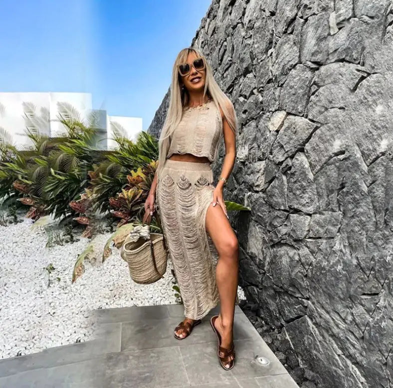 2023 Fashionable Spring/Summer Knit Dress Set