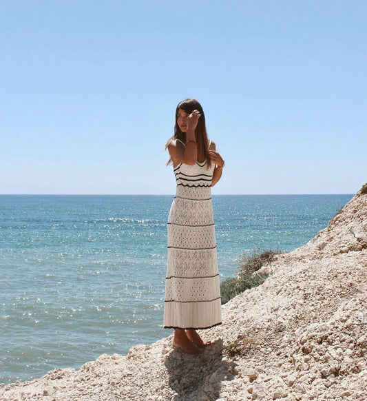 2023 Spring/Summer Sexy Knit Hollow Long Dress