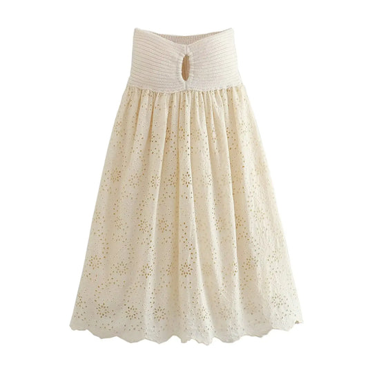 2023 Summer Women's Fashion Embroidered Knit Dress LT2375