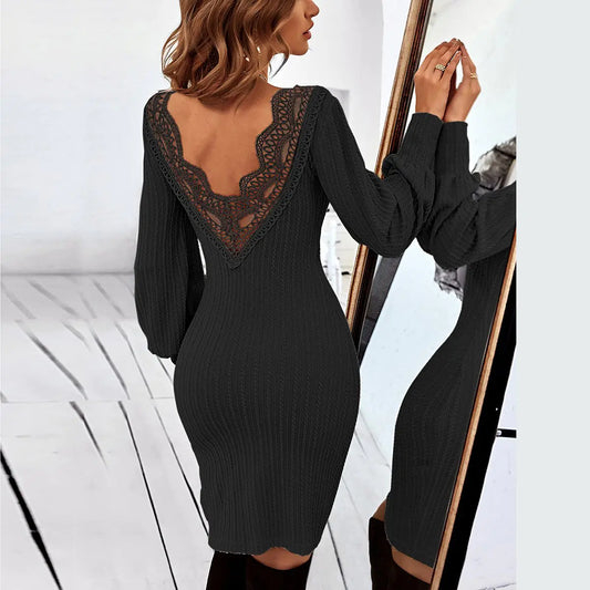 Women's Autumn Winter Skinny Knit Dress